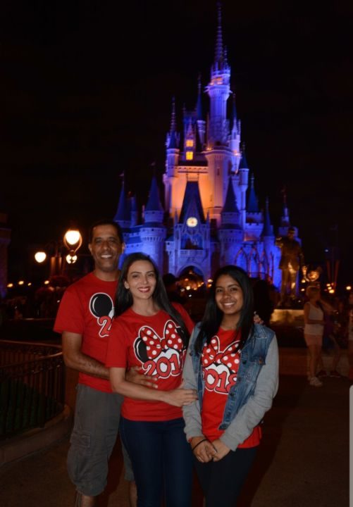 Mara com a família, em Orlando